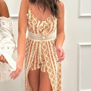 stunning maxi dress with shorts/open front worn once!